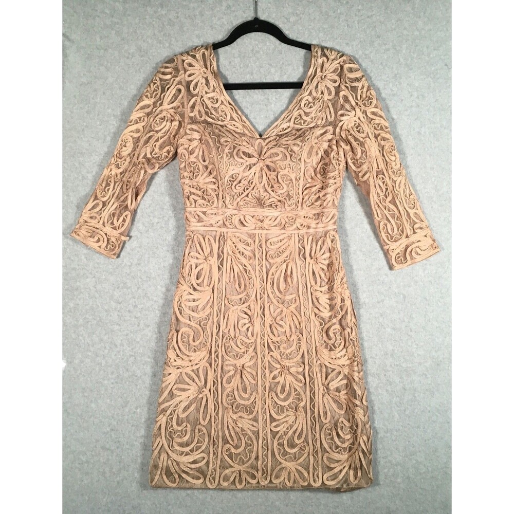 Sue Wong Embroidered Lace Satin Dress  Women' Size Small Party Cocktail Cruise